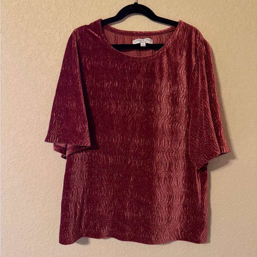 Madewell Velvet Blouse in Deep Red